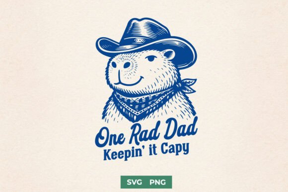 One Rad Dad SVG: A Designer's Take on the Cowboy Capybara
