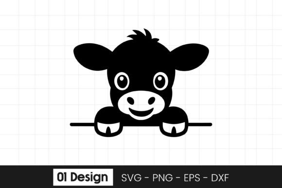 Review: Cute Peeking Cow Farm Animal Clipart SVG for Embroidery